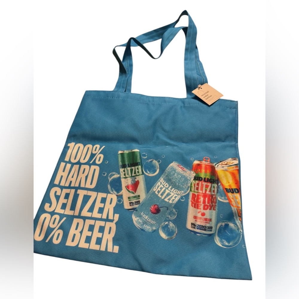 “Bud Light Seltzer” mercerized cotton tote. NWT